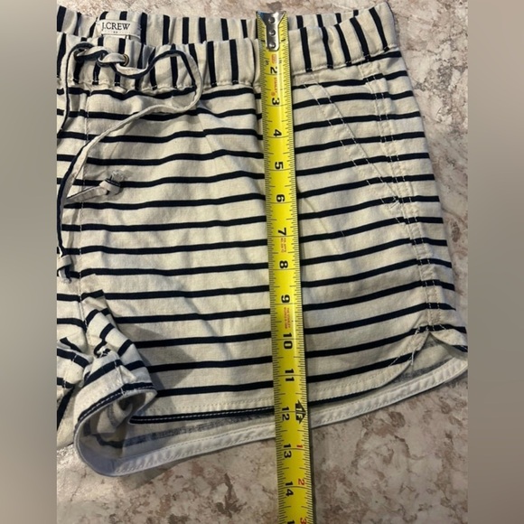J.CREW Factory Linen Shorts Size Medium Tie Waist Striped Women's Beachy - Picture 7 of 7